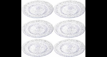 Plasticforte Onbreekbare Ontbijt/gebakbordjes - 10x - kunststof - kristal stijl - transparant - Dia 18 cm