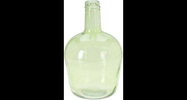 H&S Collection Bloemenvaas San Remo - Gerecycled glas - groen transparant - D19 x H30 cm - Fles vorm