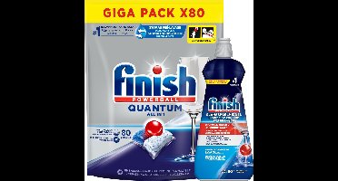 Finish Quantum Regular 80 tabs & Finish Glansspoelmiddel Regular 400ml