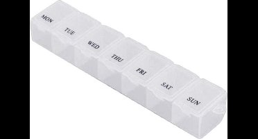 Pillendoos 7 dagen - pillendoosje 7 dagen - soorteer medicijnen doosje - Wit- pillendoos