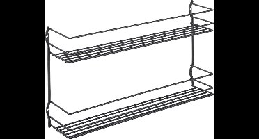 Metaltex - Kruidenrek Pepito 2 - Kruiden Organizer - 2 etages - 36x8x19 cm - zwart