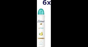 Dove - Go Fresh Peer & Aloë Vera - Deodorant spray - 6 x 250 ml - Voordeelverpakking