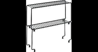Metaltex - Stapelbaar Kruidenrek - Spice Bridge - Set van 2 Kruiden Organizer - Zwart - 29x7x14 cm