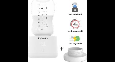 MyBambini's Flessenwarmer PRO™ - Draagbare Baby Flessenwarmer voor Onderweg - Wit - Geschikt voor Brede Hals Flessen van Comotomo, Olababy, Haakaa & Boon