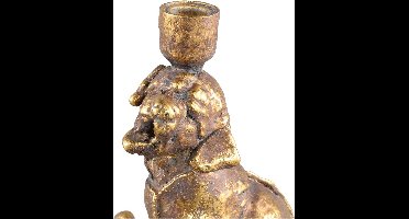 PTMD Wunter Hond Kandelaar - 16 x 15,5 x 20 cm - Poly - Goud