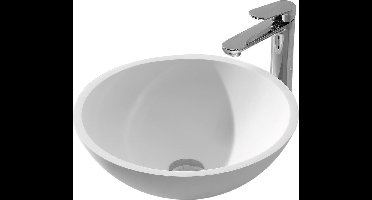 Wiesbaden Solid Surface opzetwastafel rond 430x430x130mm