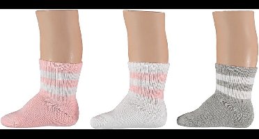 Apollo - Sokken - Sport - Baby - 3-pack - Roze - Grijs - Wit - Maat 74/86