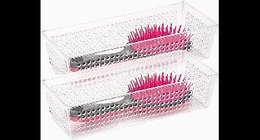 PlasticForte Opbergbakje - 5x stuks - mandje - organizer - 26 x 11 cm - transparant