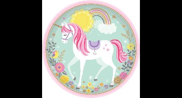 Amscan - Unicorn - Borden (8 stuks ECO)