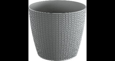 Prosperplast Plantenpot - steengrijs - kunststof - D22 x H19 cm - Stijlvol - buiten/binnen