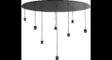 Highlight pendellamp Fantasy 8L ovaal 140 cm - zwart