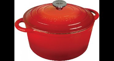 Kinghoff 1529 - gietijzeren braadpan - Ø24 cm - 4L - rood- emaille