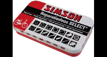 reparatiedoos Select 12,5 cm aluminium rood/wit 23-delig