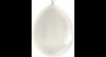ballonnen Metallic 18,5 cm latex wit 8 stuks