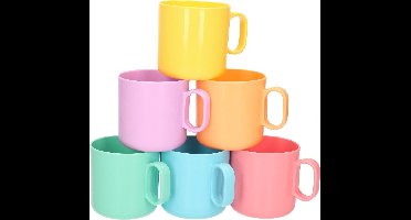 Drinkbekers - 36x stuks - gekleurd - 320 ml - stevig kunststof - limonade bekers - campingservies