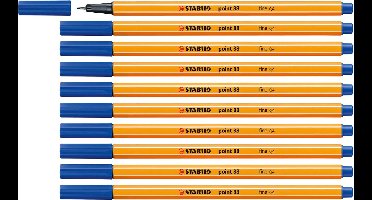STABILO point 88 - Premium Fineliner - Fine 0,4 mm – Blauw– Doos 10 stuks