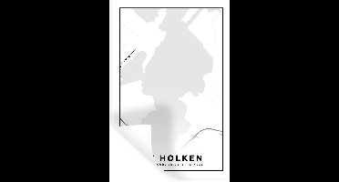 Muurstickers - Sticker Folie - Plattegrond - De Holken - Friesland - Stadskaart - Kaart - 20x30 cm - Plakfolie - Muurstickers Kinderkamer - Zelfklevend Behang - Zelfklevend behangpapier - Stickerfolie