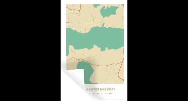 Muurstickers - Sticker Folie - Plattegrond - Oudegaasterbrekken - Vintage - Kaart - Stadskaart - 20x30 cm - Plakfolie - Muurstickers Kinderkamer - Zelfklevend Behang - Zelfklevend behangpapier - Stickerfolie