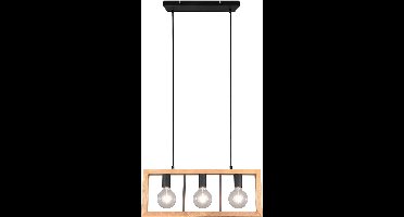 LED Hanglamp - Hangverlichting - Torna Aplon - E27 Fitting - 3-lichts - Rechthoek - Mat Zwart - Aluminium