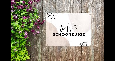 Tuin decoratie Bruin - 'Liefste schoonzusje' - Spreuken - Quotes - 40x30 cm - Tuindoek