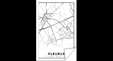 Poster Plattegrond – Fleurus – Zwart Wit – Stadskaart - Kaart - België - 20x30 cm