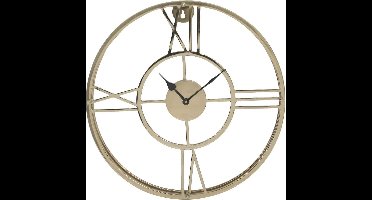 PTMD Emila Ronde Klok - 40 x 5 x 40 cm - Roestvrij staal - Goud