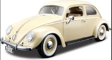 Modelauto Volkswagen Kever creme 1955 1:18 - speelgoed auto schaalmodel