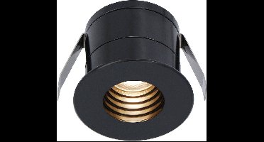 Betty Mini LED Inbouwspot - 12 Volt 3 Watt 140 lumen - 2700K warm wit - Dimbaar - Verzonken - Plat 37mm - IP44 waterdicht - Zwart