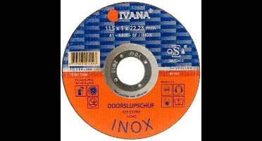 Ivana Doorslijpschijf Inox Vlak 115x1x22.2mm