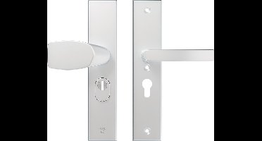 AXA Veiligheidsbeslag (Edge Plus) Aluminium glad: bedienbare Knop-Kruk (model Wing-Blok) PC55 met kerntrekbeveiliging SKG***