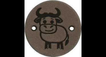 Durable Leren Label met Koe Opdruk – (2 stuks)