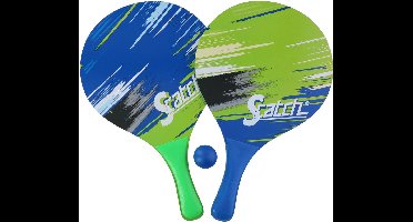 Scatch Beachball Set - Beachball Rackets met Bal - Strandspel met 2 Beachball Rackets en Bal - Strandspel voor Buiten - 3 Delige Set
