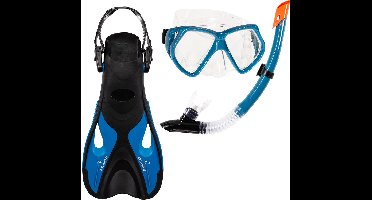 Atlantis Andros Set - Snorkelset - Duikbril - Snorkel - Volwassenen - Blauw/Zwart - 42-45