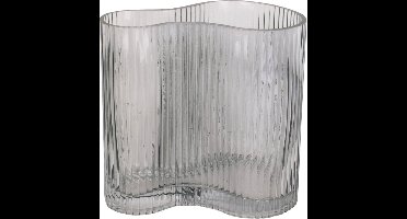 Present Time Vaas Allure Wave - Glas Donkergrijs - 12x18cm - Modern
