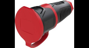 PCE 2511-src Koppeling met randaarde Rubber, Kunststof 230 V Zwart, Rood IP54