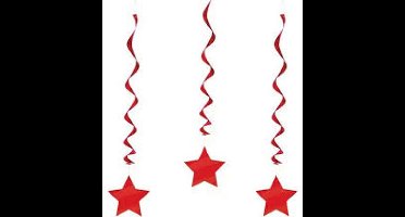 kindercrea Rode Ster Hangende Decoratie - 3 stuks