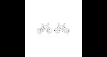 Gading® Oorknopjes - RVS dames Oorknoppen met fiets- zilverkleurig-10mm*7mm