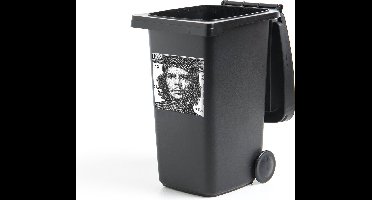 Container sticker Zwart-Wit potret van Che Guavara op een 3 pesos biljet - 40x40 cm - Kliko sticker
