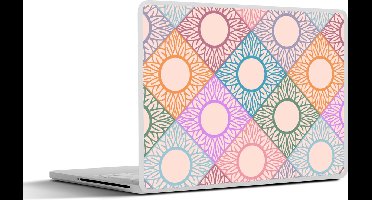 Laptop sticker - 12.3 inch - Zonnebloem - Ruit - Patronen - 30x22cm - Laptopstickers - Laptop skin - Cover