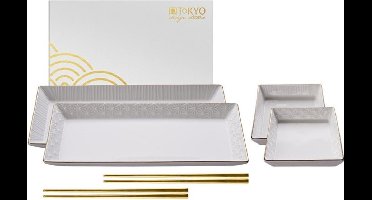 Tokyo Design Studio Nippon White - 2-persoons Sushi Set - Hoogwaardig Porselein - In fraaie Geschenkdoos
