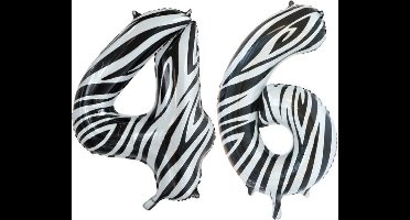 Folieballon 46 jaar zebra 86cm