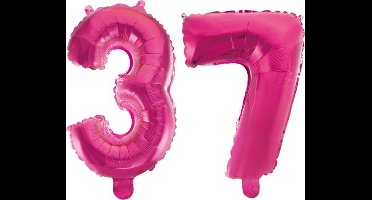 Folieballon 37 jaar roze 41cm