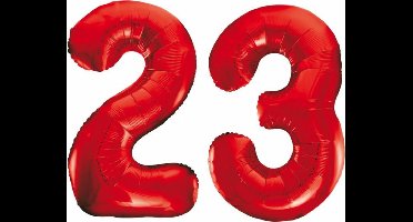 Folieballon 23 jaar rood 86cm