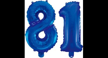 Folieballon 81 jaar blauw 86cm