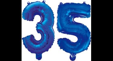 Folieballon 35 jaar blauw 86cm