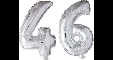 Folieballon 46 jaar zilver 41cm