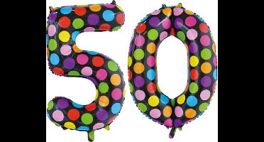 Folieballon 50 jaar stippen 86cm