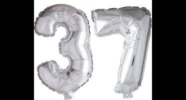 Folieballon 37 jaar zilver 41cm
