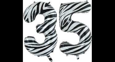 Folieballon 35 jaar zebra 86cm