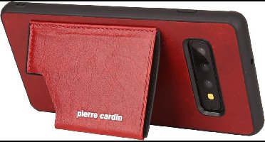 Rood hoesje van Pierre Cardin - Backcover - Stijlvol - Leer - Galaxy S10 Plus - Luxe cover